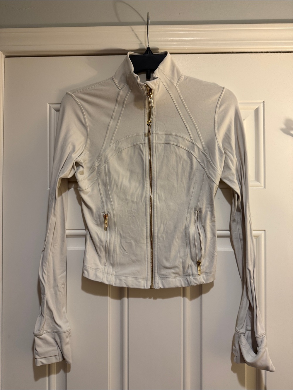 lululemon athletica Cream Define Jacket Nulu with Gold Zippers